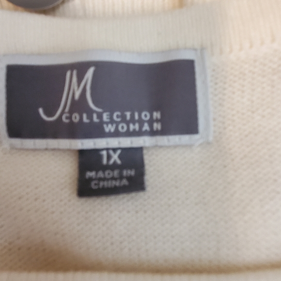 Sweater NWT Size 1X Cream JM Collection - Picture 4 of 5